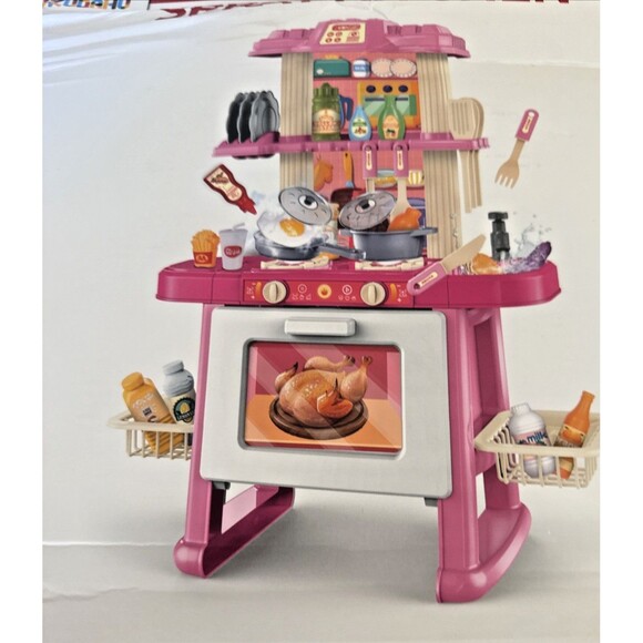 Jukudahu Spray Kitchen Playset Kids Toy W/Pretend Food, Pots & Pans + More NEW - Picture 10 of 12